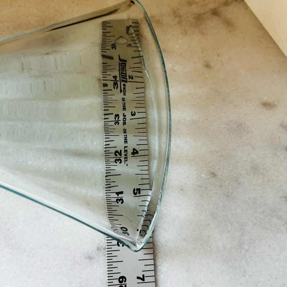 Antique blue glass fan vase